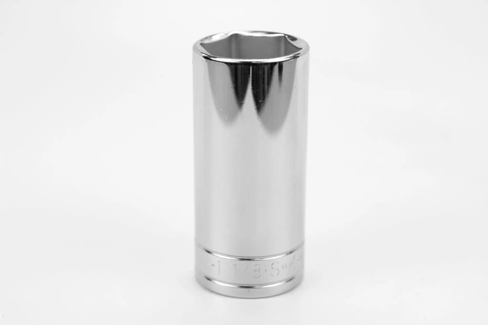 1-1/8" 1/2" Drive 6 Point Fractional Deep Chrome Socket