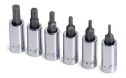 6 Piece 1/4" Drive Metric Hex Bit Socket Set