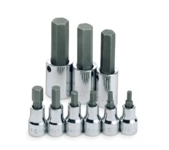 9 Piece 3/8" And 1/2" Drive Fractional Hex Bit Socket Set