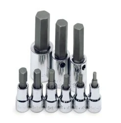 9 Piece 3/8" And 1/2" Drive Metric Hex Bit Socket Set