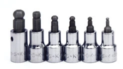 6 Piece 3/8" Drive Fractional Ball Hex Bit Socket Set