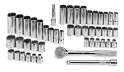 47 Piece 3/8" Drive 12 Pt Std And Deep SAE And Metric Socket Set