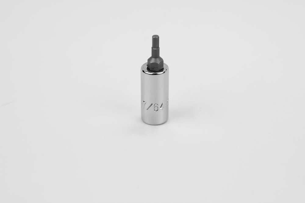 7/64" 1/4" Drive Hex Chrome Bit Socket