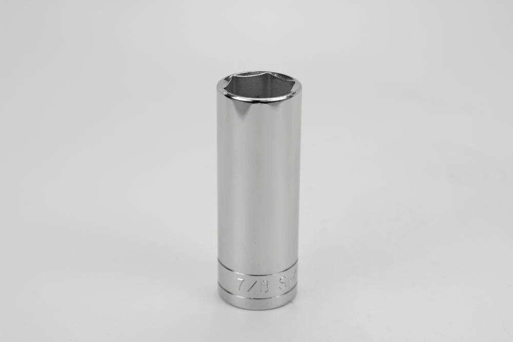 7/8" 1/2" Drive 6 Point Fractional Deep Chrome Socket