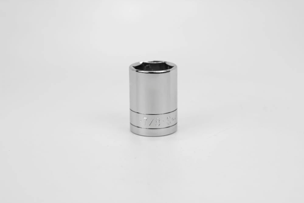 7/8" 1/2" Drive 6 Point Fractional Standard Chrome Socket