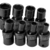 8 Piece 3/8" Drive 6 Point Swivel Fractional Impact Socket Set