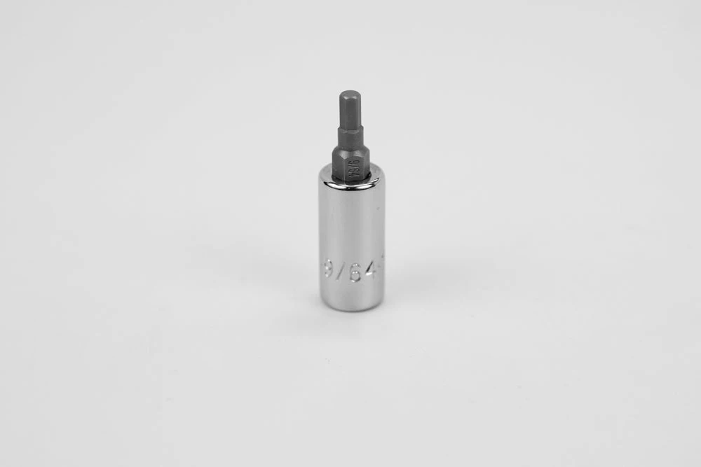 9/64" 1/4" Drive Hex Chrome Bit Socket