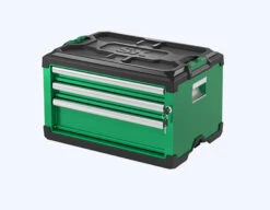 Modular Stackable Storage Tool Box, 3-Drawer Steel Box: 2 Shallow, 1 Deep