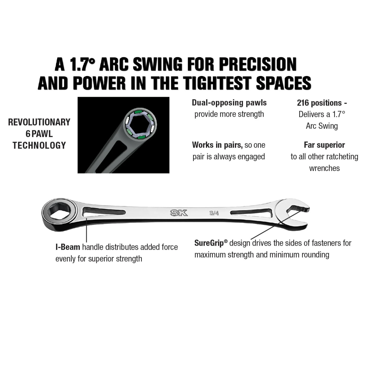 13 Mm X-Frame® 6 Pt Metric Combination Wrench - Image 3