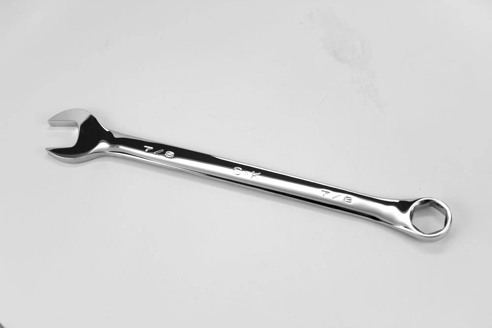 7/8" 6 Point Fractional Long Combination Chrome Wrench